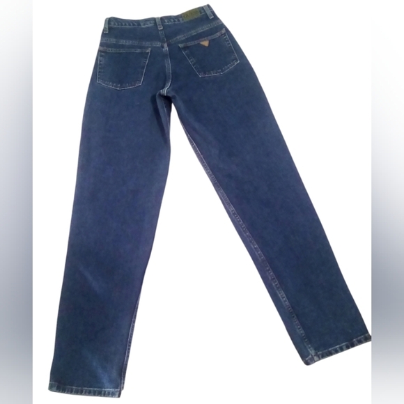 Guess Vintage Loose Fit High Waist Tapered Denim Jeans Classic Blue Size 29W 34L - Picture 4 of 5